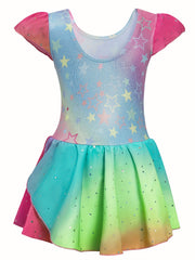 Girls Sequin Ruffle Ballet Leotard Dance Suit