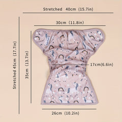 1pc Baby Diaper Cover Recycled Cloth One Size Fit 3 15kg Baby Prints