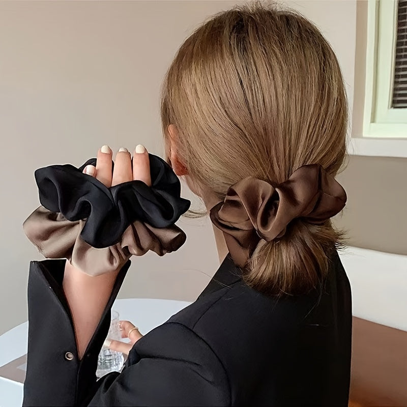 Oversize Satin Hair Scrunchies Silk No Damage Soft Scrunchy Hair Ties