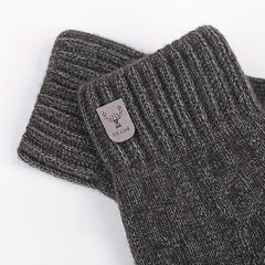Men's Winter Touch Screen Gloves Thickened Warm Knitted Coldproof Windproof Glov