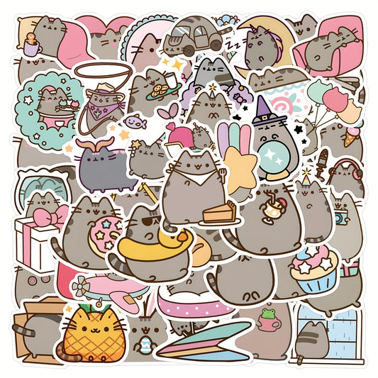 110pcs Chubby Cat Stickers & Colorful Decals for Laptops Water Bottles Notebooks