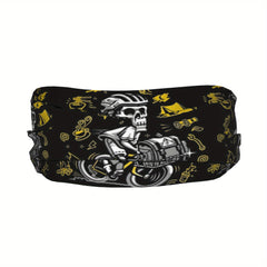 Skull Motorcycle Headband Unisex Sweat Wicking Stretchy Breathable Polyester