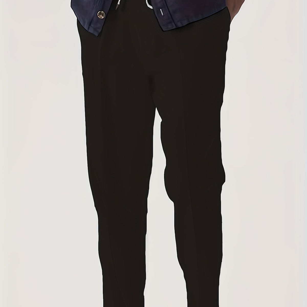 Men's Drawstring Tapered Trousers Solid Pants