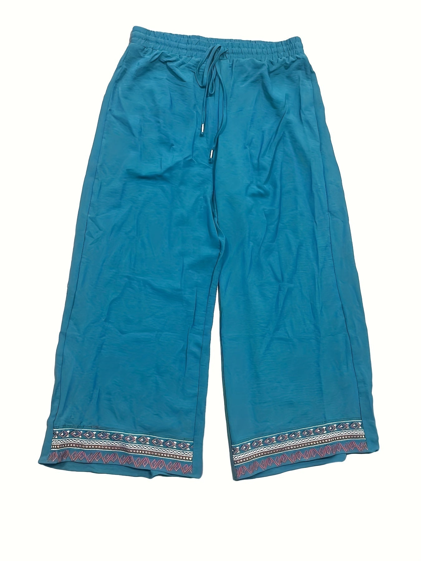  Geometric Print Wide Leg Pants