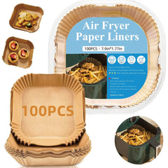 100pcs Square Disposable Paper Liners High Temp Resistant for Air Fryer