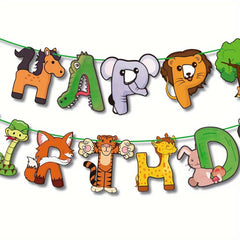 Jungle Animals Banner for Family Gatherings and Birthdays