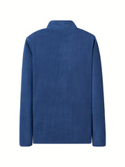 Men's Stand Collar Fleece Jacket Zipper Coat Gym Sports Warm Spring Autumn