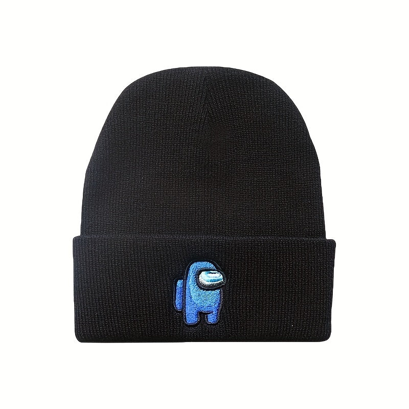 Space Werewolf Killing Embroidery Knitted Hat Autumn Winter Warm Wool Pullover