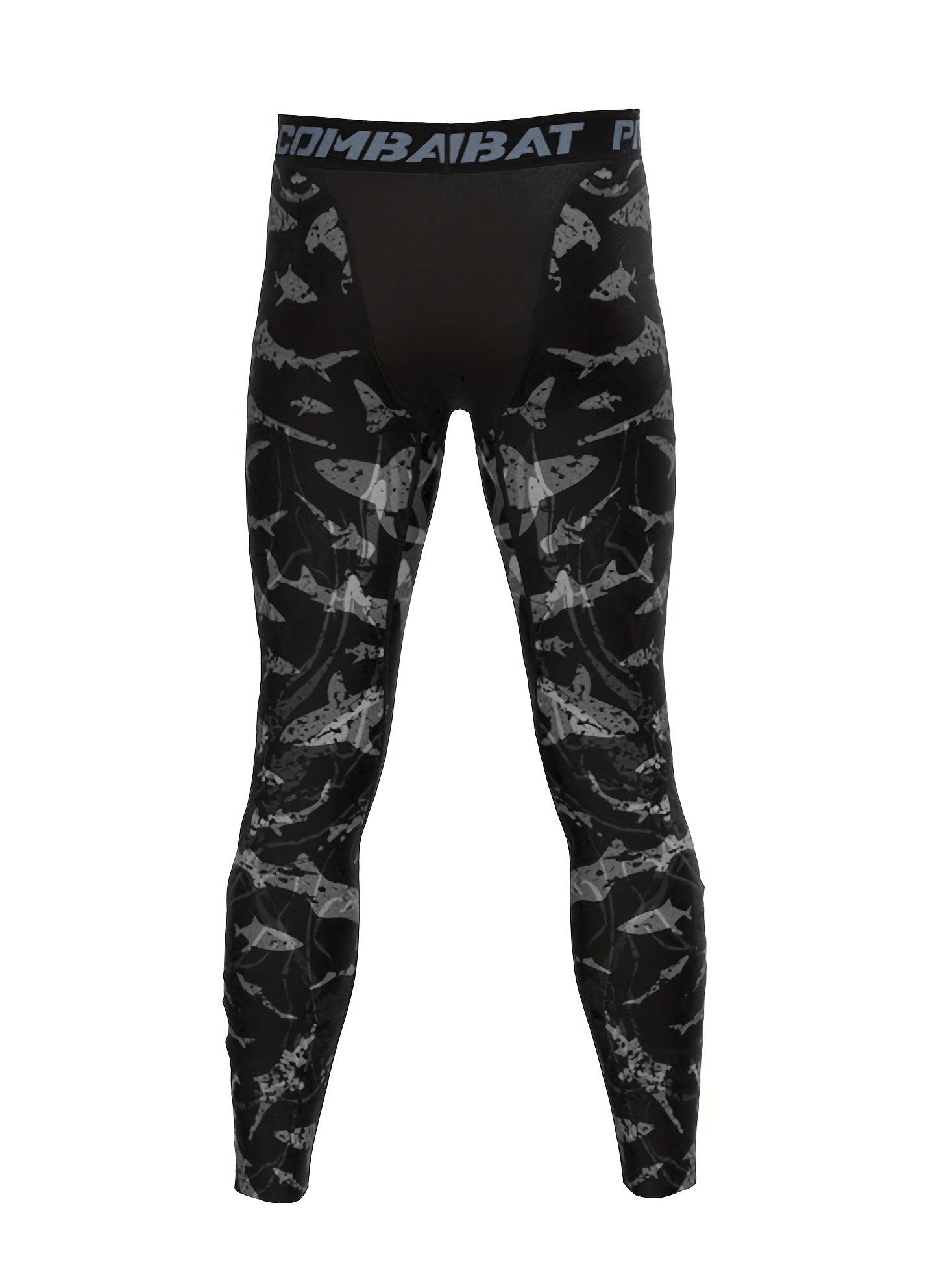 Shark Print Compression Leggings for Men - Quick Drying Base Layer Pants