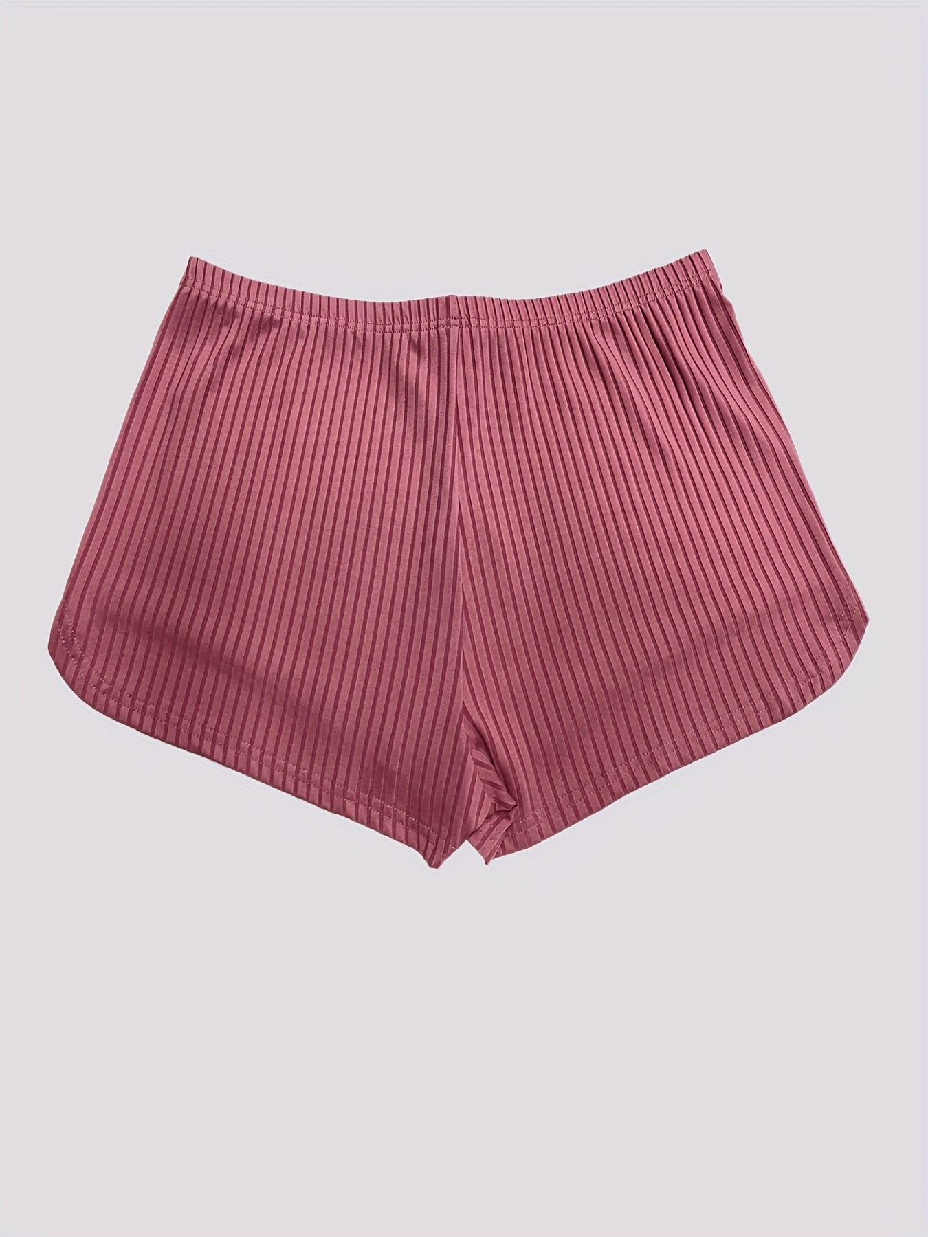  Solid Ribbed Knit Tie Front Shorts