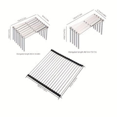 3pcs Stainless Steel Sink Drain Baskets Kitchen Rack