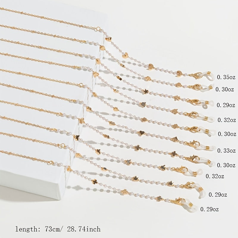 Stylish Glasses Chain Pearl Mask Chain Cross Crown Pendants