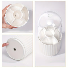 Dustproof 360 Rotating Makeup Brush Box with Pen Holder