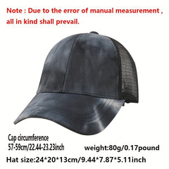 Ponytail Tie Dye Trucker Hat Unisex Baseball Cap Mesh
