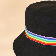 Rainbow Striped Couple Bucket Hat Lightweight Fisherman Cap