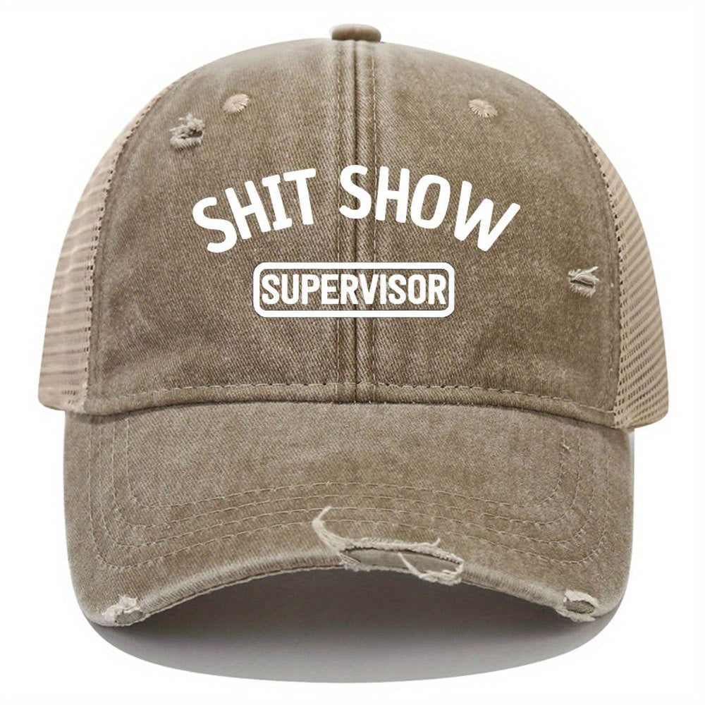 Vintage Distressed Mesh Trucker Cap Adjustable Golf Sun Hat