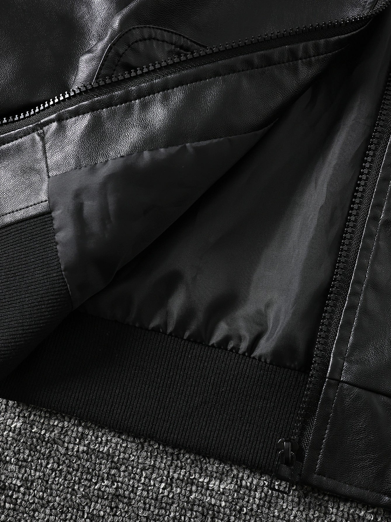 Boy's Fashionable Stand Collar Leather Jacket
