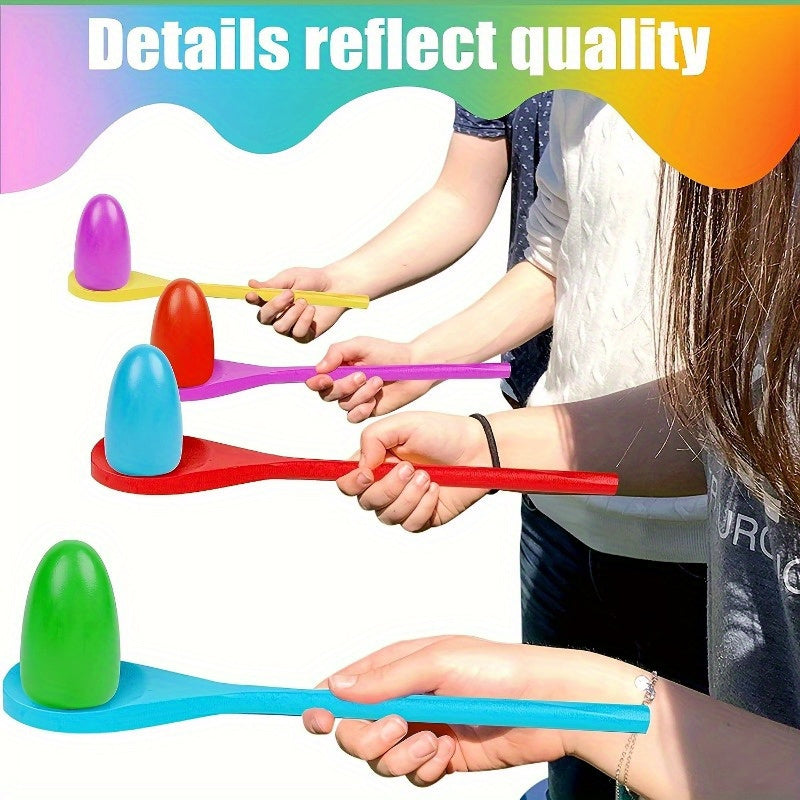 12pcs Wooden Egg Spoon Set for Easter Eggs Outdoor Activities