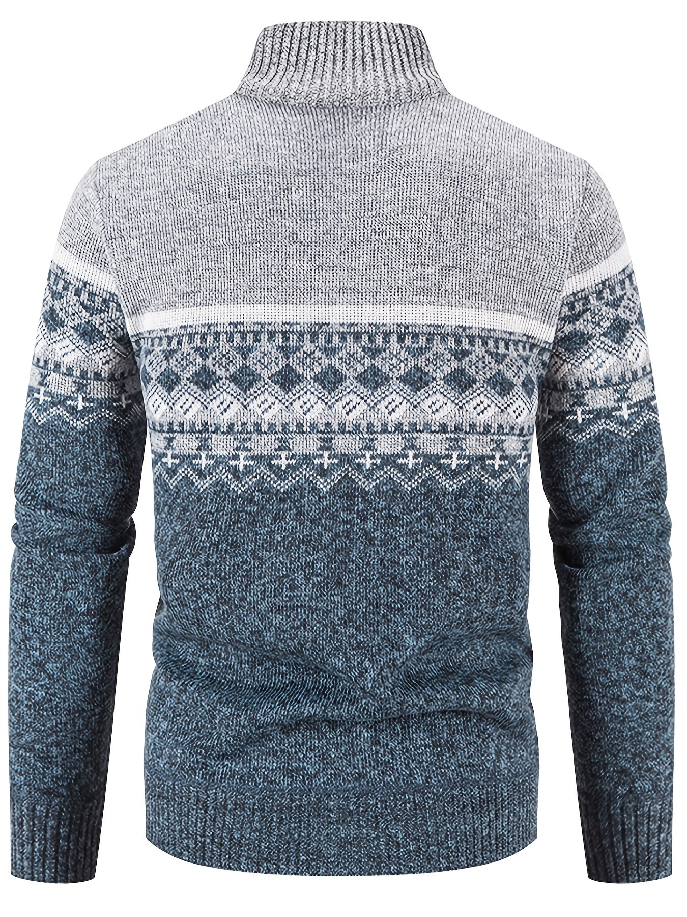 Men's Snowflake Cardigan, Stand Collar, Thickened Warm Knitting
