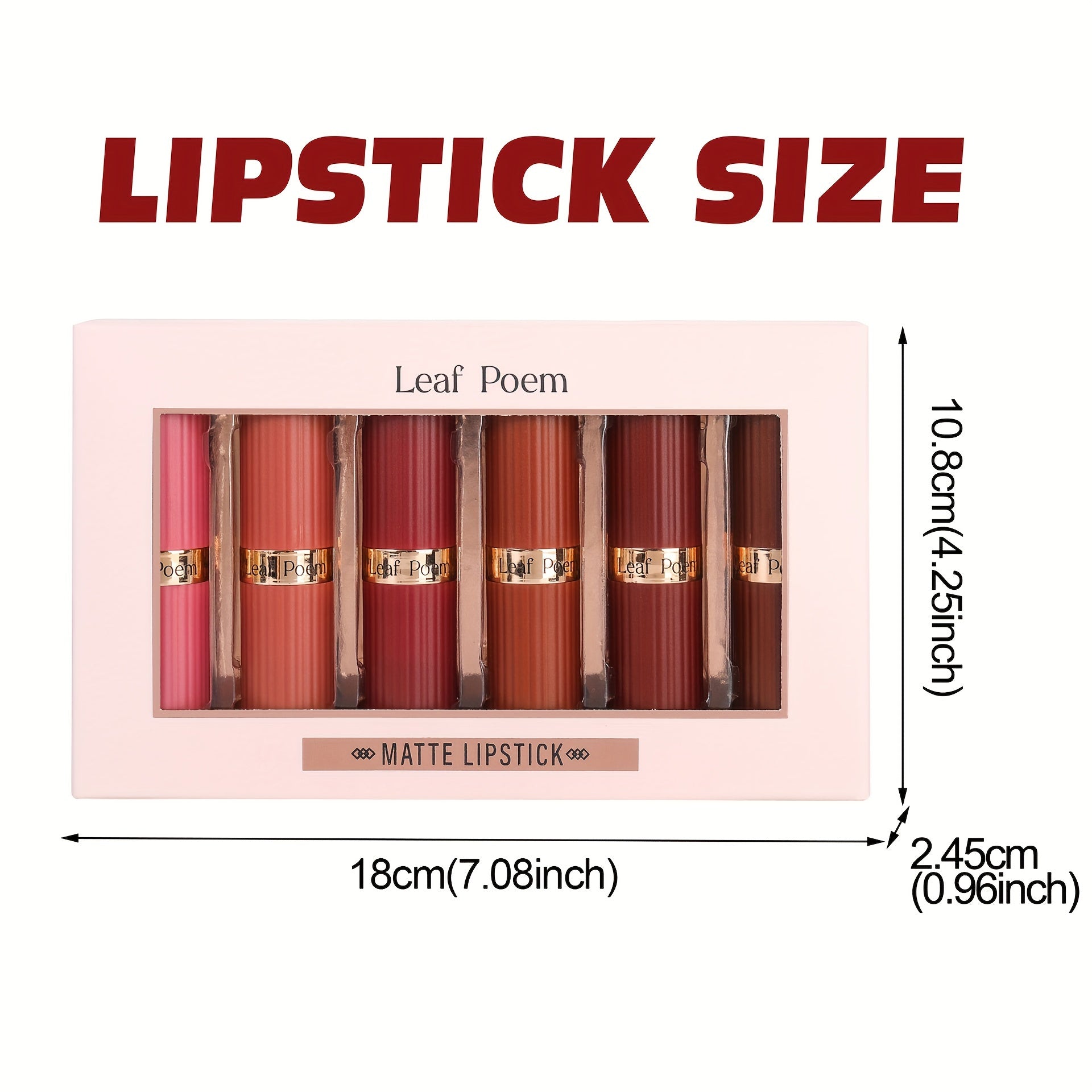 6pc Matte Velvet Lipstick Set in Pink Red Nude Shades