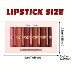 6pc Matte Velvet Lipstick Set in Pink Red Nude Shades