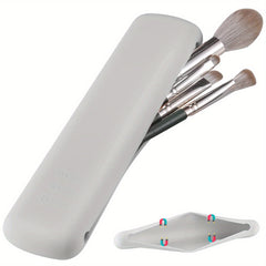 Silicone Makeup Brush Holder with Magnetic Snaps - Travel Case Bag