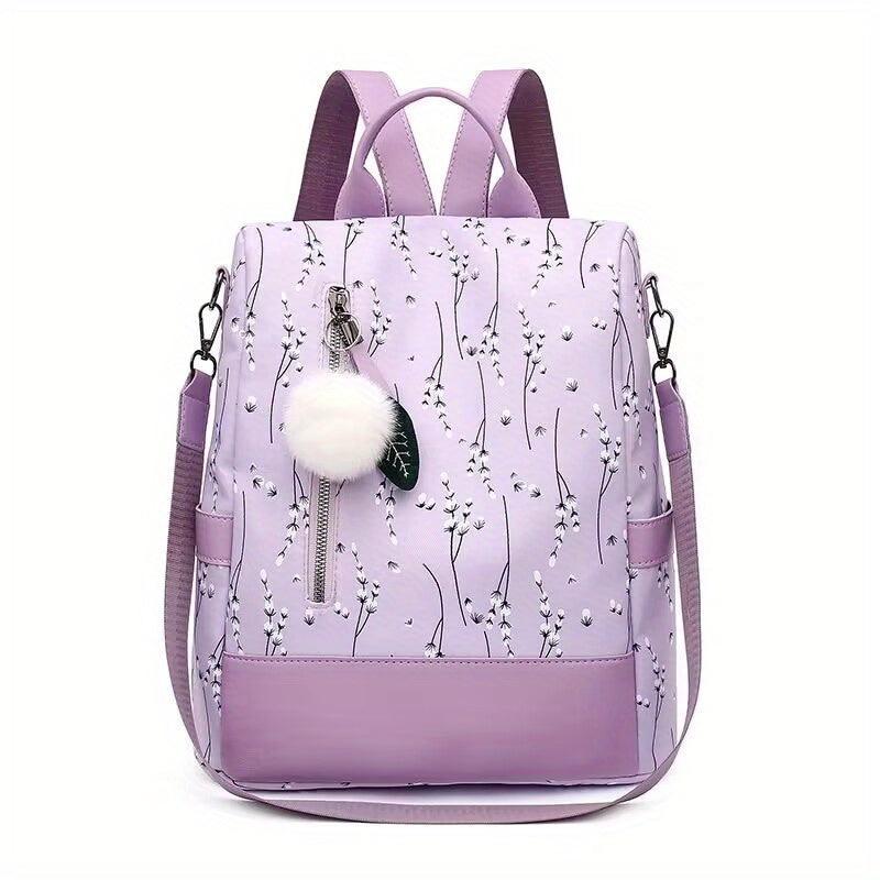 Casual Floral Backpack Large Capacity Travel Bag