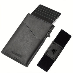 ALLANSING Slim Card Holder Leather Wallet Minimalist Pop Up RFID Blocking Wallet