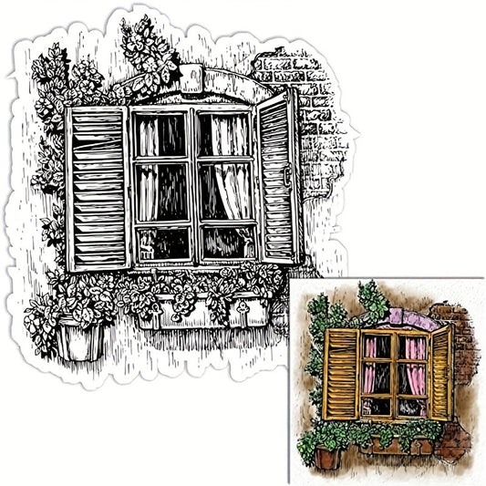 Spring Leaves Wood Window Clear Stamp for Card Making