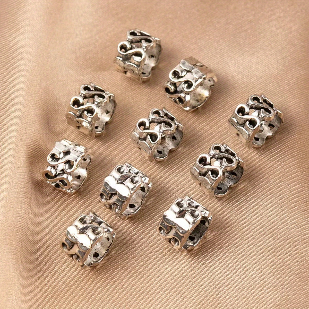 10pcs Vintage Style Hair Rings for Braiding Hair