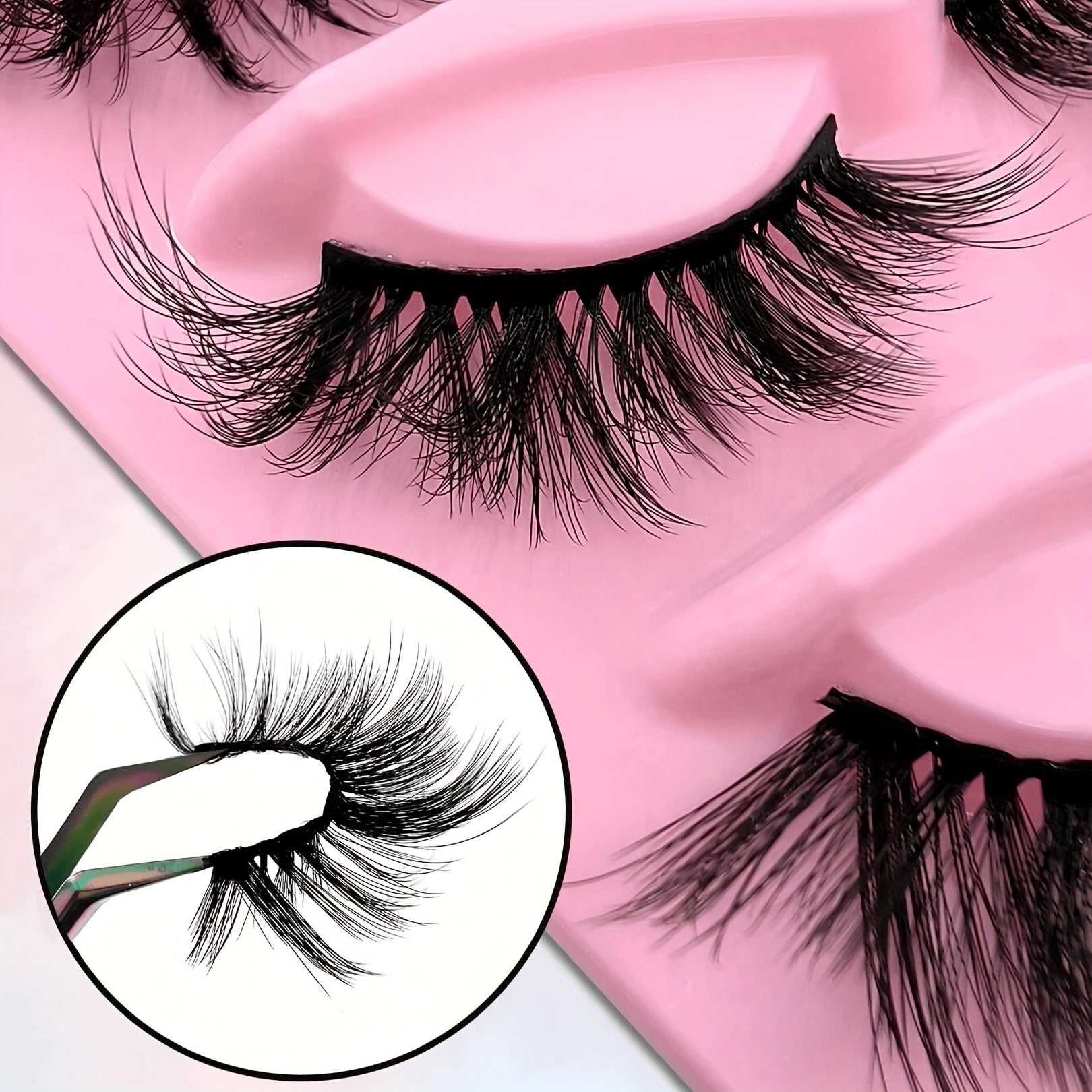 Thick Fluffy D Curling Cat Eye Lashes Faux Mink False Eyelashes