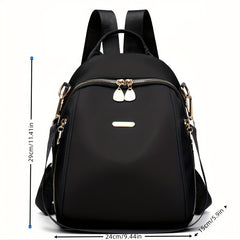 Nylon Backpack Purse Solid Travel Schoolbag Women's Two way Shoulder Bag