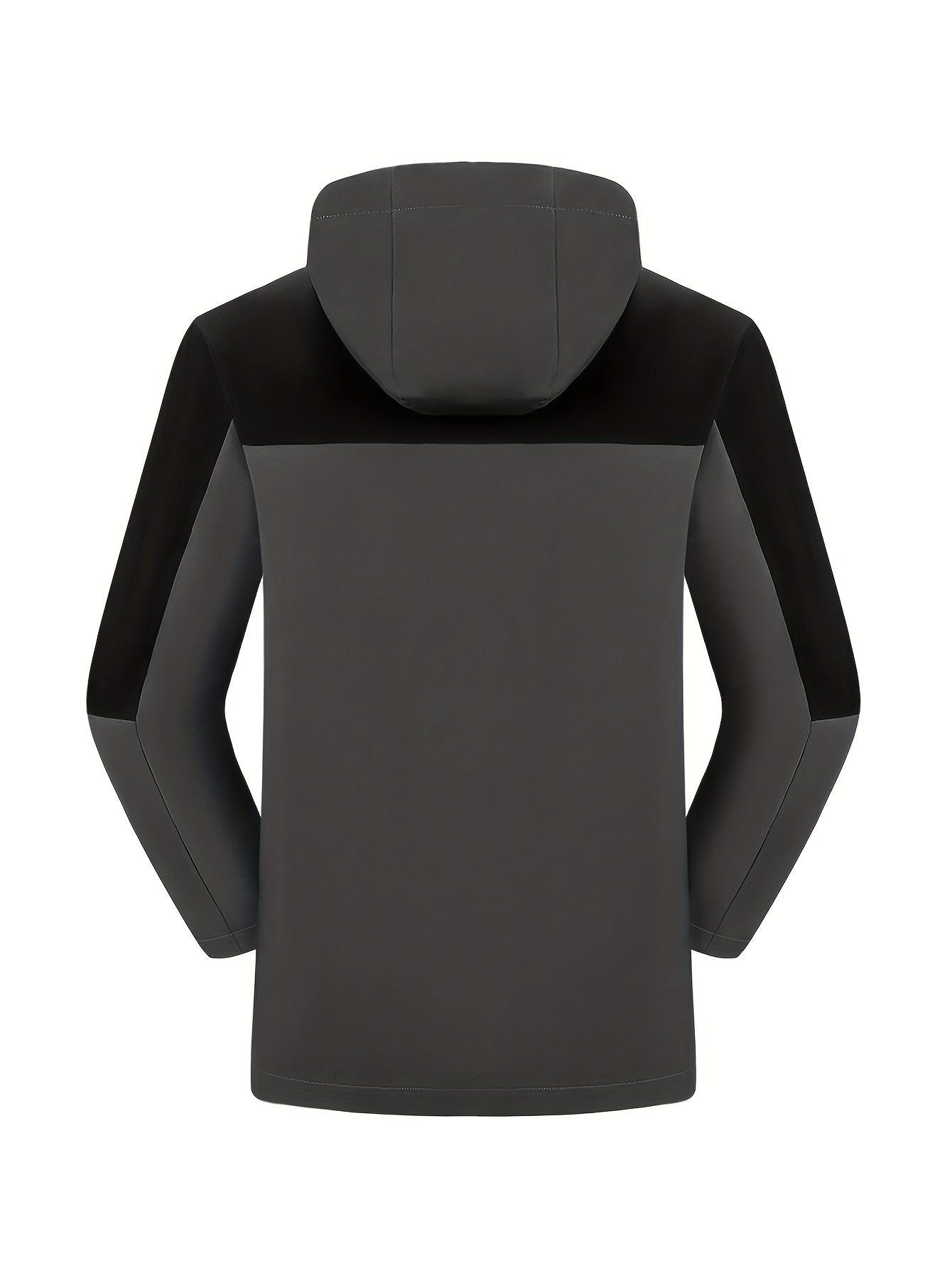 Men's Casual Hooded Block Waterproof Windbreaker Jacket Coat