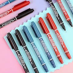 12pcs Double-Headed Marker Pens & Red Sketching Pens