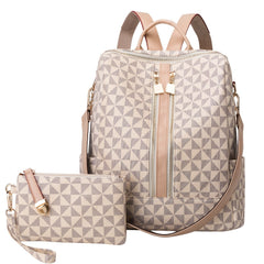 Women's Printed Anti-theft Backpack Large Capacity Leisure Bag