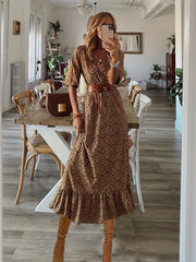  Boho Dress Women's Plus Allover Print Maxi Dress