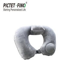 Inflatable Travel Pillow Portable Hand Push Suitable Airplane Train Car Office