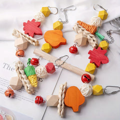 Parrot Chew Toys Bird Stand Swing Bite String Holiday Decoration Bell Hanging