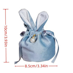 Cartoon Rabbit Ears Velvet Bags Easter Candy Cookie Packaging Bag