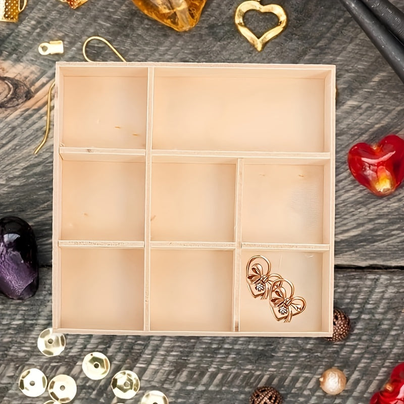 Wooden Desktop Tray Earring Display Storage Box