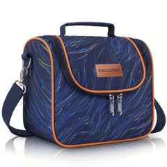 Stylish Insulated Lunch Bag with Hook & Loop Fastener Zipper & Shoulder Strap