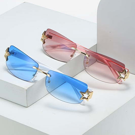 Punk Rimless Star Sunglasses Y2K Sun Glasses Women UV400