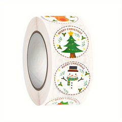 500pcs Christmas Gift Stickers Decoration Labeling Round Seal Stickers