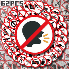 62 Forbidden Marks Theme Stickers for Parties and Back To School