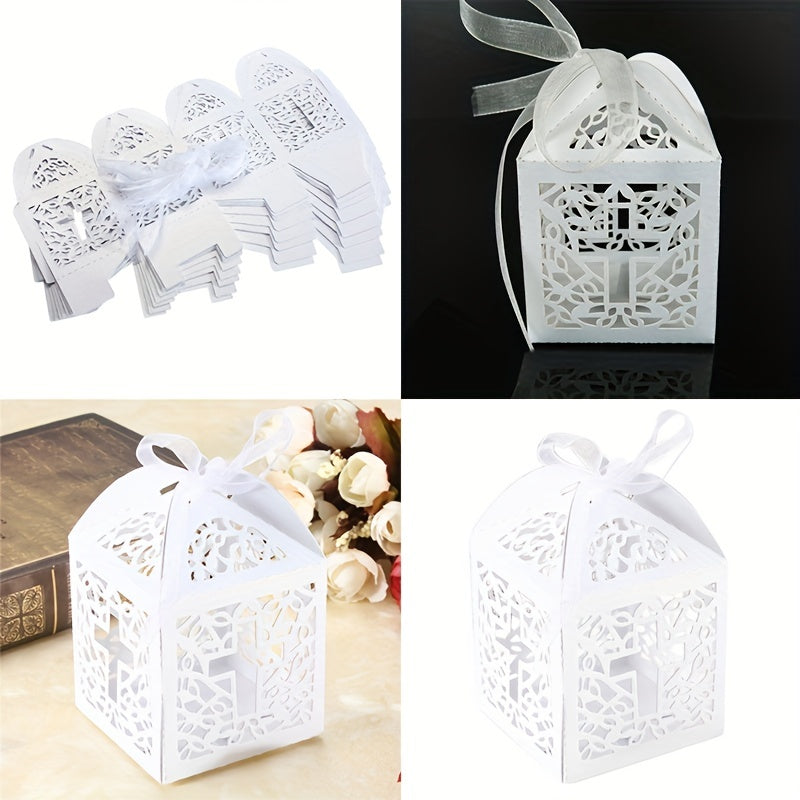 Creative Wedding Party Favor Cross Hollow Paper Candy Box