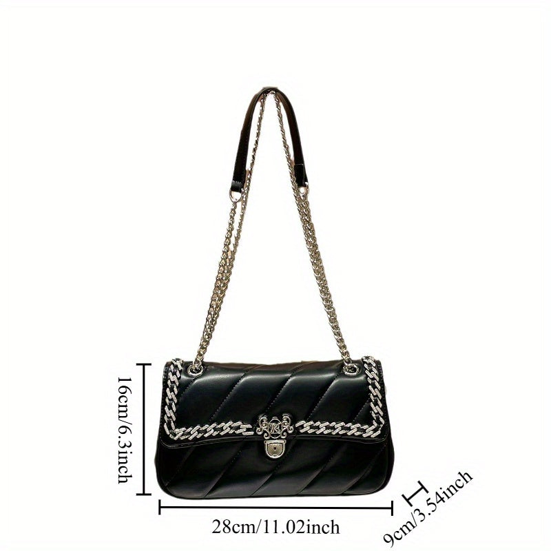 Quilted Chain Strap Handbag for Women Fashionable Shoulder & Crossbody Bag