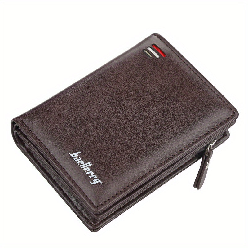 Men's Zipper Short Wallet Vertical Mini Coin Purse Gift For Men