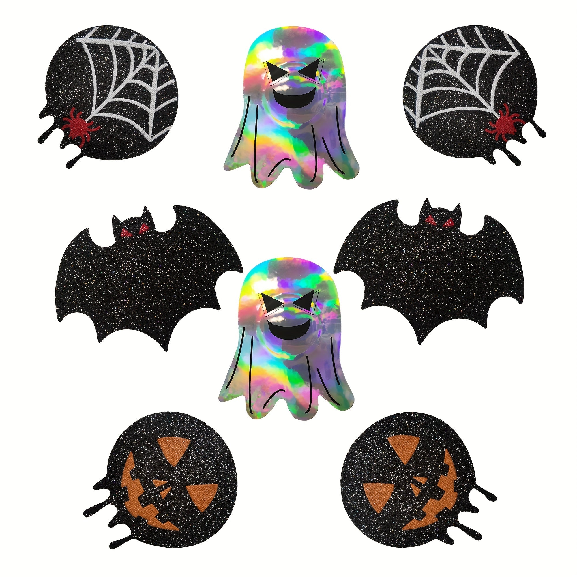 4 Pairs Halloween Pumpkin & Bat Breast Stickers Anti-convex Nipple Pasties