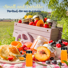4pcs 4oz Reusable Mini Plastic Juice Bottles with Caps Portable Clear Drink Cont