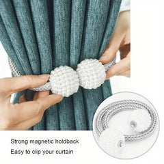 8pcs Magnetic Curtain Straps with Artificial Pearls for Home Decoration